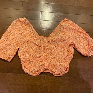 H&M orange floral crop